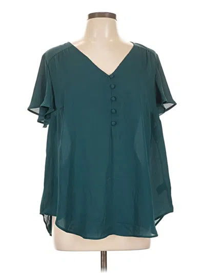 Pre-owned Torrid Short Sleeve Blouse In Blue