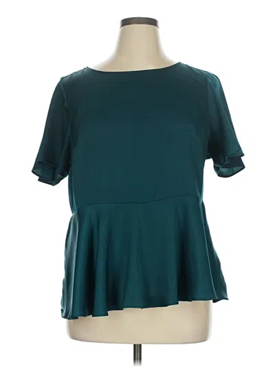 Pre-owned Torrid Short Sleeve Blouse In Blue