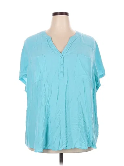 Pre-owned Torrid Short Sleeve Blouse In Blue