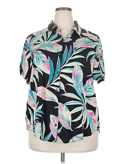 Pre-owned Torrid Short Sleeve Blouse In Blue