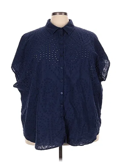 Pre-owned Torrid Short Sleeve Blouse In Blue