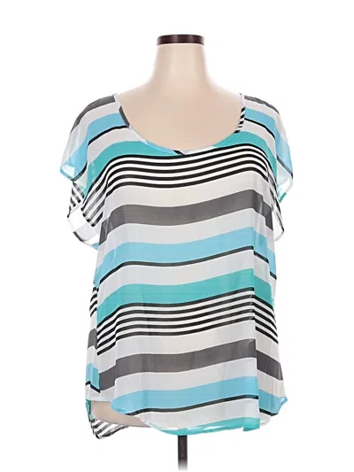 Pre-owned Torrid Short Sleeve Blouse In Blue