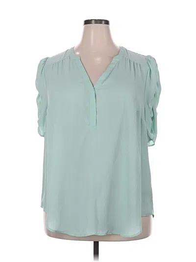 Pre-owned Torrid Short Sleeve Blouse In Blue