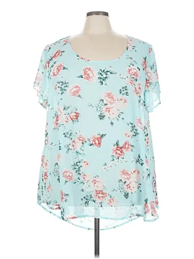 Pre-owned Torrid Short Sleeve Blouse In Blue
