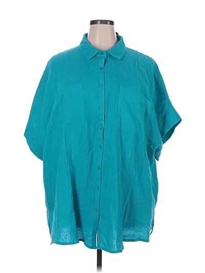 Torrid Short Sleeve Blouse In Blue