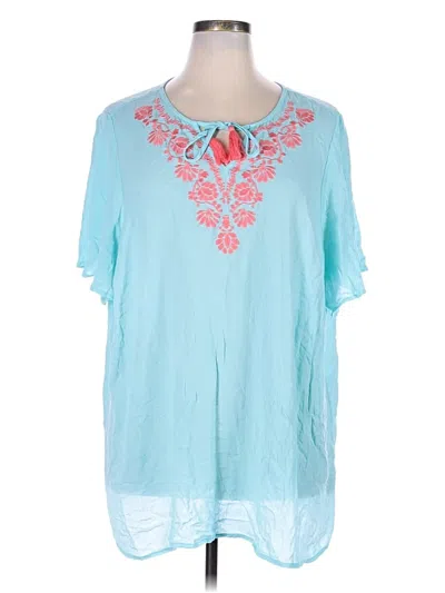 Pre-owned Torrid Short Sleeve Blouse In Blue