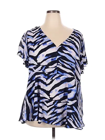 Pre-owned Torrid Short Sleeve Blouse In Blue