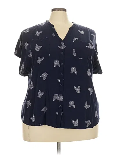 Pre-owned Torrid Short Sleeve Blouse In Blue