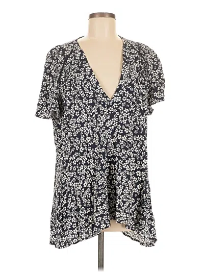 Pre-owned Torrid Short Sleeve Blouse In Blue