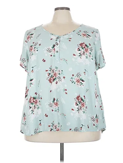 Pre-owned Torrid Short Sleeve Blouse In Blue