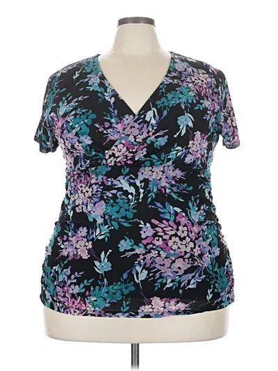 Pre-owned Torrid Short Sleeve Blouse In Blue