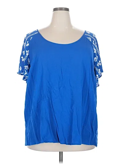 Pre-owned Torrid Short Sleeve Blouse In Blue