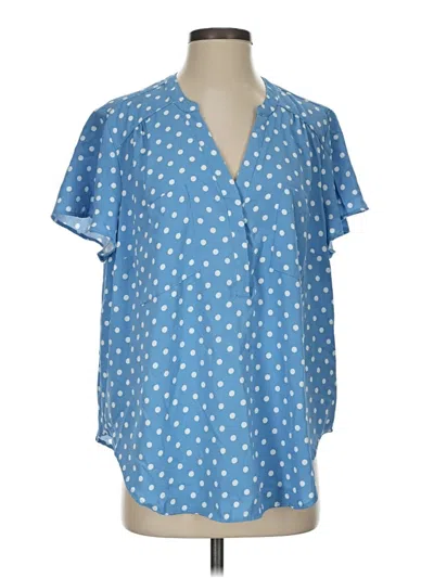 Pre-owned Torrid Short Sleeve Blouse In Blue