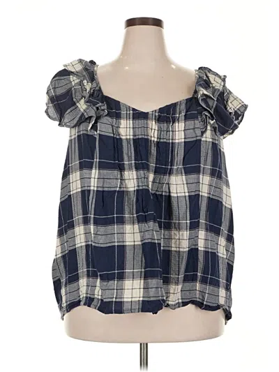 Pre-owned Torrid Short Sleeve Blouse In Blue
