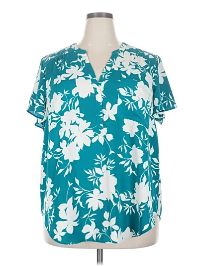 Pre-owned Torrid Short Sleeve Blouse In Blue