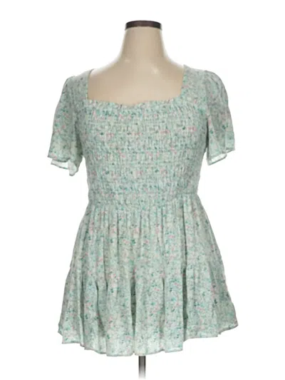 Pre-owned Torrid Short Sleeve Blouse In Blue
