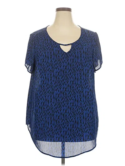Pre-owned Torrid Short Sleeve Blouse In Blue