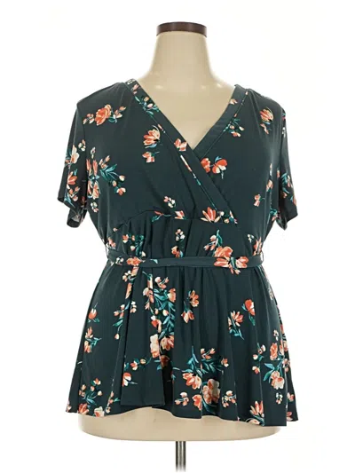 Pre-owned Torrid Short Sleeve Blouse In Blue