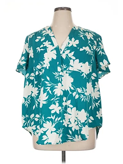 Pre-owned Torrid Short Sleeve Blouse In Blue