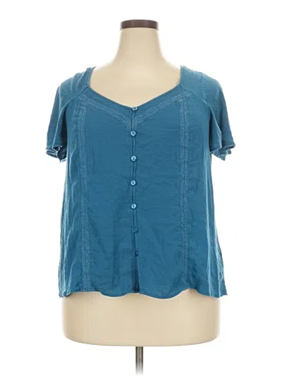 Pre-owned Torrid Short Sleeve Blouse In Blue