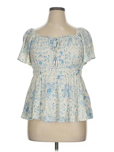Pre-owned Torrid Short Sleeve Blouse In Blue