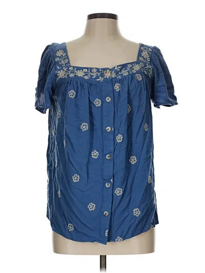 Pre-owned Torrid Short Sleeve Blouse In Blue