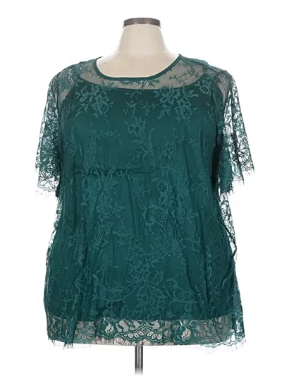 Pre-owned Torrid Short Sleeve Blouse In Blue