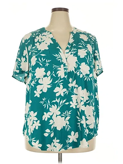 Pre-owned Torrid Short Sleeve Blouse In Blue