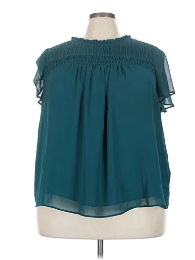 Pre-owned Torrid Short Sleeve Blouse In Blue