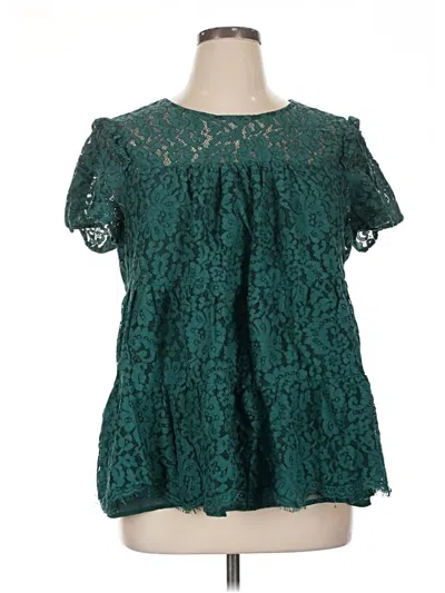 Pre-owned Torrid Short Sleeve Blouse In Blue