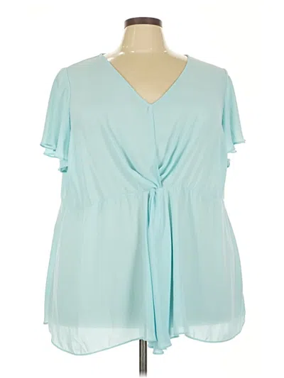 Pre-owned Torrid Short Sleeve Blouse In Blue