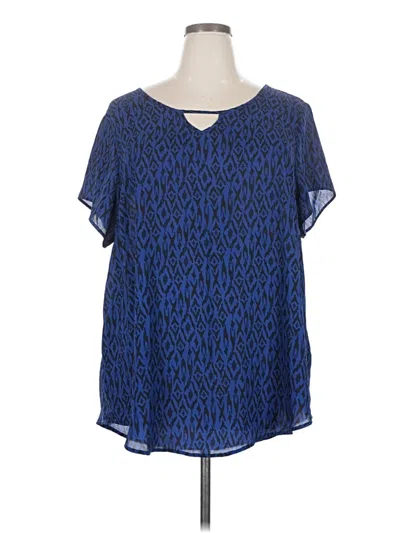 Pre-owned Torrid Short Sleeve Blouse In Blue