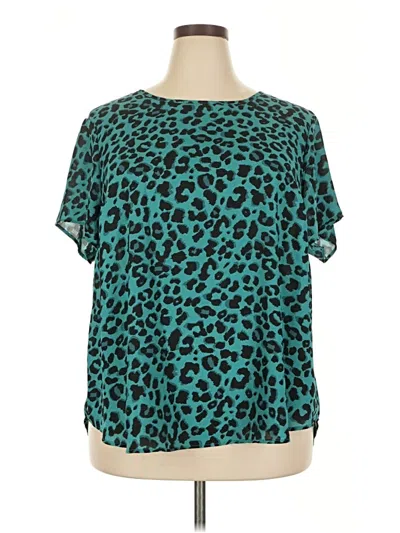 Pre-owned Torrid Short Sleeve Blouse In Blue