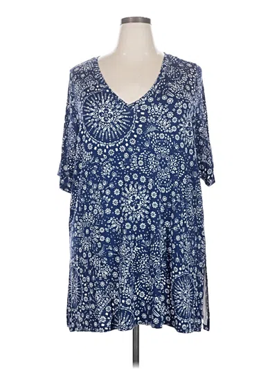 Pre-owned Torrid Short Sleeve Blouse In Blue