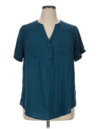 Pre-owned Torrid Short Sleeve Blouse In Blue