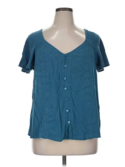 Pre-owned Torrid Short Sleeve Blouse In Blue