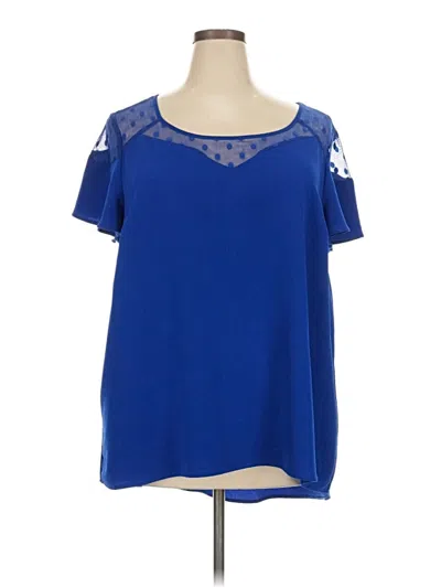 Pre-owned Torrid Short Sleeve Blouse In Blue