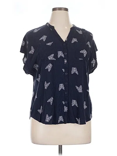 Pre-owned Torrid Short Sleeve Blouse In Blue