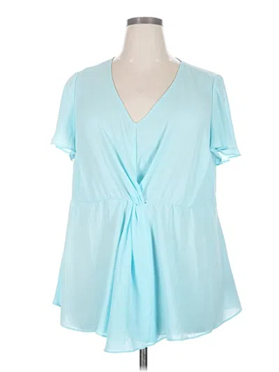 Pre-owned Torrid Short Sleeve Blouse In Blue