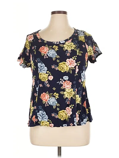Pre-owned Torrid Short Sleeve Blouse In Blue