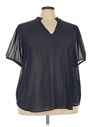 Pre-owned Torrid Short Sleeve Blouse In Blue