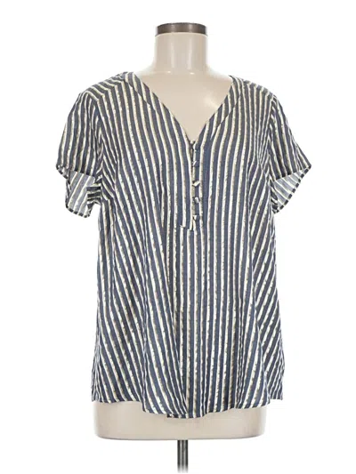 Pre-owned Torrid Short Sleeve Blouse In Blue