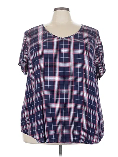 Pre-owned Torrid Short Sleeve Blouse In Blue