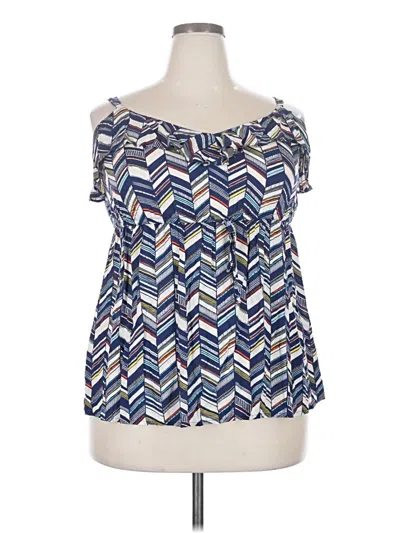 Pre-owned Torrid Short Sleeve Blouse In Blue