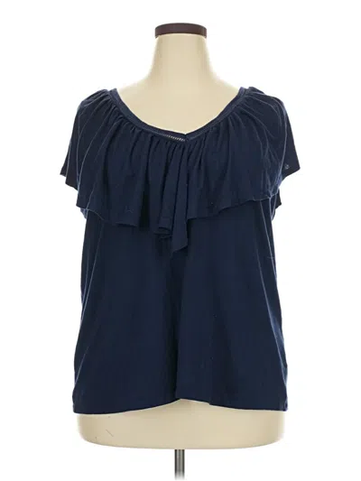 Pre-owned Torrid Short Sleeve Blouse In Blue