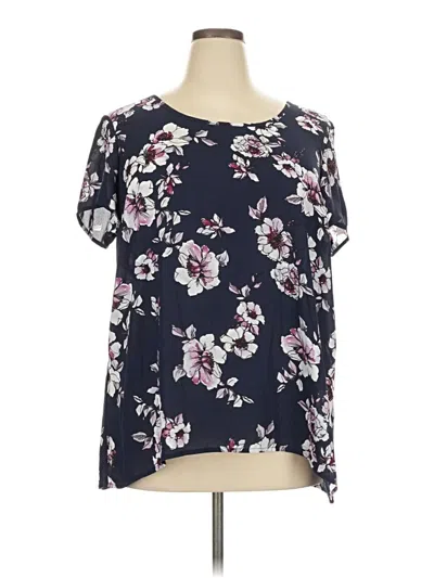 Pre-owned Torrid Short Sleeve Blouse In Blue