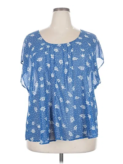 Pre-owned Torrid Short Sleeve Blouse In Blue