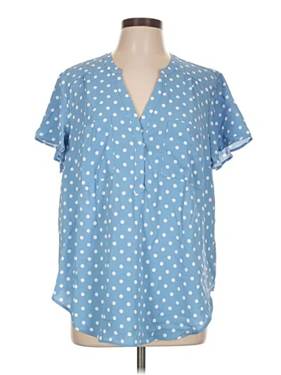 Pre-owned Torrid Short Sleeve Blouse In Blue