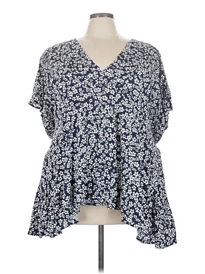 Pre-owned Torrid Short Sleeve Blouse In Blue