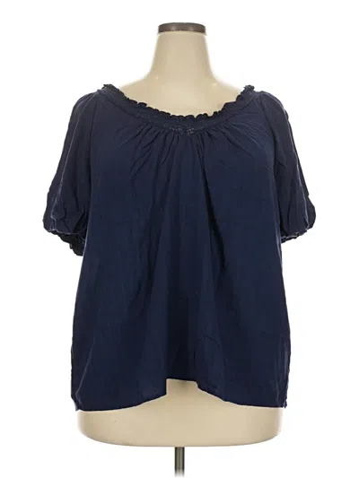 Pre-owned Torrid Short Sleeve Blouse In Blue